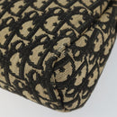 Christian Dior Trotter Canvas Shoulder Bag Black Gold Auth 155999-15