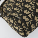 Christian Dior Trotter Canvas Shoulder Bag Black Gold Auth 155999-16