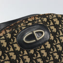 Christian Dior Trotter Canvas Shoulder Bag Black Gold Auth 155999-17