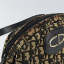Christian Dior Trotter Canvas Shoulder Bag Black Gold Auth 155999-10
