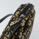 Christian Dior Trotter Canvas Shoulder Bag Black Gold Auth 155999-11