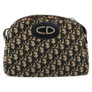 Christian Dior Trotter Canvas Shoulder Bag Black Gold Auth 155999-13