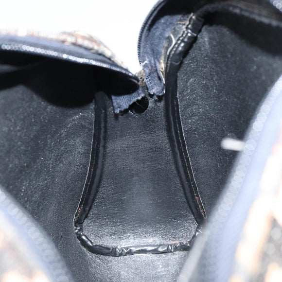 Christian Dior Trotter Canvas Shoulder Bag Black Gold Auth 155999