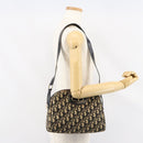Christian Dior Trotter Canvas Shoulder Bag Black Gold Auth 155999-21