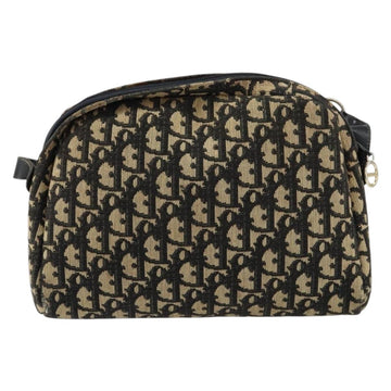 Christian Dior Trotter Canvas Shoulder Bag Black Gold Auth 155999 - 0