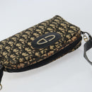 Christian Dior Trotter Canvas Shoulder Bag Black Gold Auth 155999-6