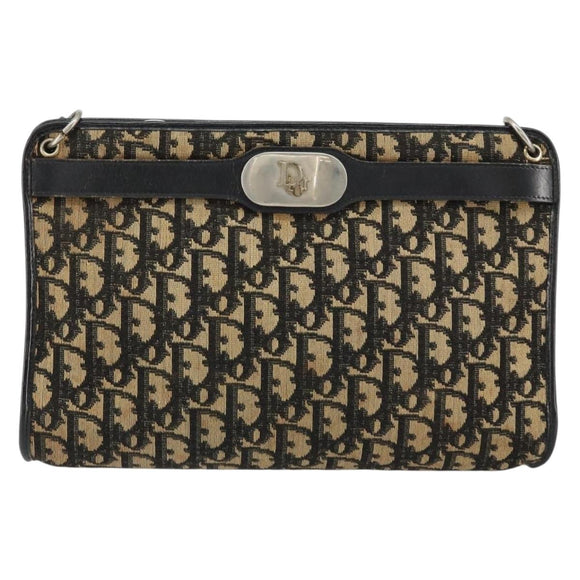 Christian Dior Trotter Canvas Shoulder Bag Navy Auth 156000