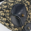 Christian Dior Trotter Canvas Shoulder Bag Navy Gold Auth 156001-11
