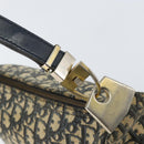 Christian Dior Trotter Canvas Shoulder Bag Navy Gold Auth 156001-14