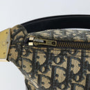 Christian Dior Trotter Canvas Shoulder Bag Navy Gold Auth 156001-15