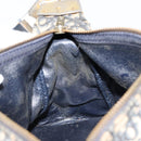Christian Dior Trotter Canvas Shoulder Bag Navy Gold Auth 156001-17