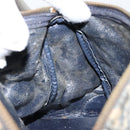 Christian Dior Trotter Canvas Shoulder Bag Navy Gold Auth 156001-18