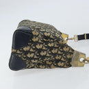 Christian Dior Trotter Canvas Shoulder Bag Navy Gold Auth 156001-4