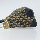 Christian Dior Trotter Canvas Shoulder Bag Navy Gold Auth 156001-5