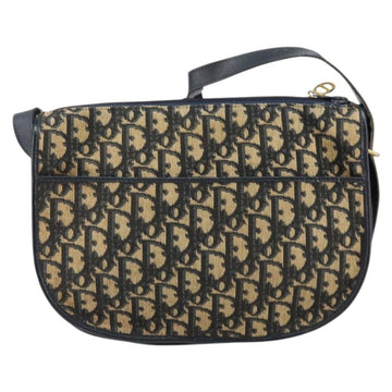 Christian Dior Trotter Canvas Shoulder Bag Navy Gold Auth 156002 - 0