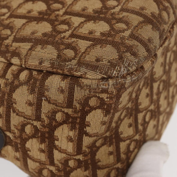 Christian Dior Trotter Canvas Shoulder Bag Brown Auth 156003