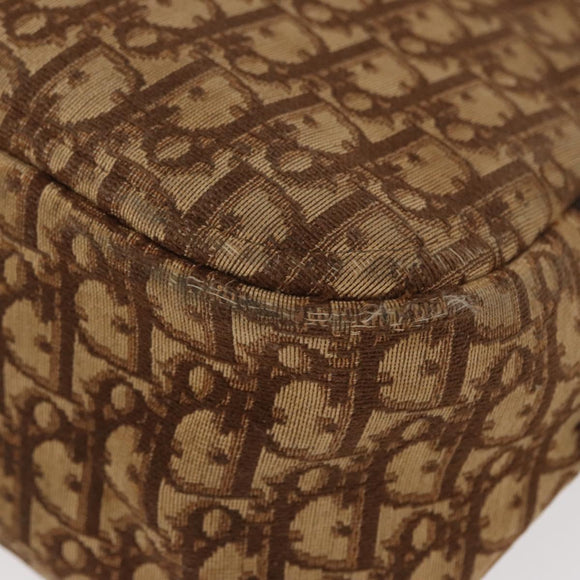 Christian Dior Trotter Canvas Shoulder Bag Brown Auth 156003