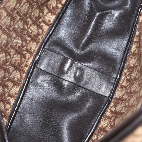 Christian Dior Trotter Canvas Shoulder Bag Brown Auth 156003