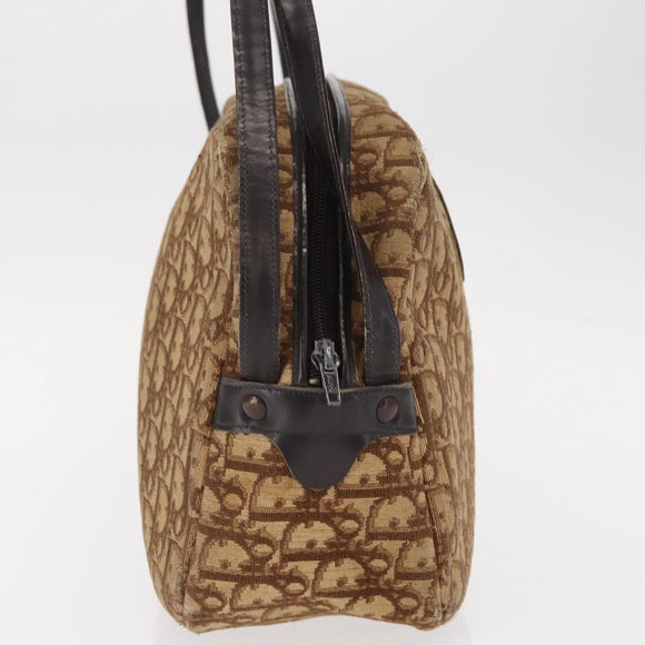 Christian Dior Trotter Canvas Shoulder Bag Brown Auth 156003