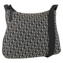 Christian Dior Trotter Canvas Shoulder Bag Black Silver Auth 156004-1