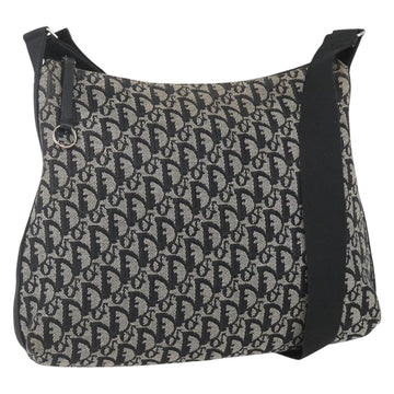 Christian Dior Trotter Canvas Shoulder Bag Black Silver Auth 156004