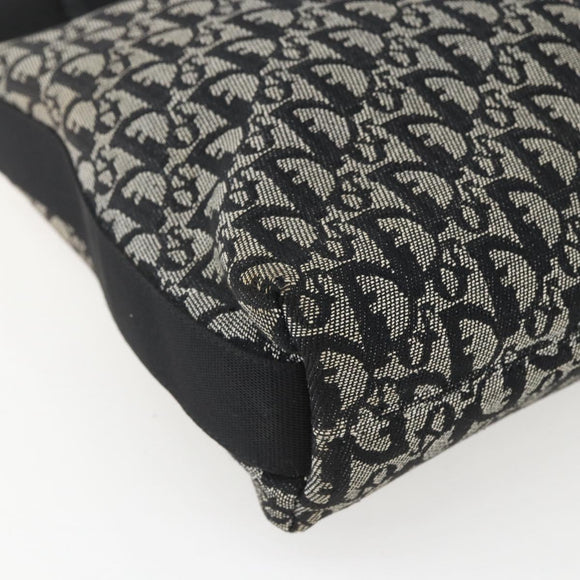 Christian Dior Trotter Canvas Shoulder Bag Black Silver Auth 156004