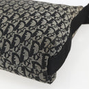 Christian Dior Trotter Canvas Shoulder Bag Black Silver Auth 156004-12