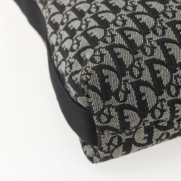 Christian Dior Trotter Canvas Shoulder Bag Black Silver Auth 156004