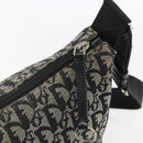 Christian Dior Trotter Canvas Shoulder Bag Black Silver Auth 156004-14