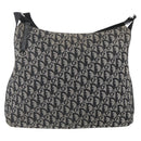 Christian Dior Trotter Canvas Shoulder Bag Black Silver Auth 156004-2