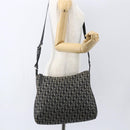 Christian Dior Trotter Canvas Shoulder Bag Black Silver Auth 156004-22