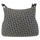 Christian Dior Trotter Canvas Shoulder Bag Black Silver Auth 156004-3