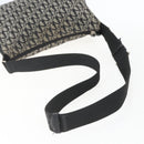 Christian Dior Trotter Canvas Shoulder Bag Black Silver Auth 156004-7