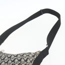 Christian Dior Trotter Canvas Shoulder Bag Black Silver Auth 156004-8