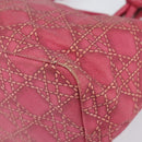 Christian Dior Canage Hand Bag Coated Canvas Pink Silver Auth 156007-10