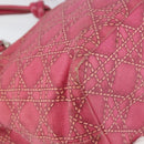 Christian Dior Canage Hand Bag Coated Canvas Pink Silver Auth 156007-13