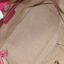 Christian Dior Canage Hand Bag Coated Canvas Pink Silver Auth 156007-16