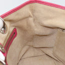 Christian Dior Canage Hand Bag Coated Canvas Pink Silver Auth 156007-17