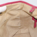 Christian Dior Canage Hand Bag Coated Canvas Pink Silver Auth 156007-18