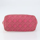 Christian Dior Canage Hand Bag Coated Canvas Pink Silver Auth 156007-9