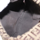 FENDI Zucchino Canvas Mamma Baguette Shoulder Bag Beige Gold Auth 156013-20