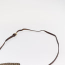 FENDI Zucchino Canvas Mamma Baguette Shoulder Bag Beige Gold Auth 156013-9