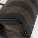 FENDI Pecan Canvas Boston Bag Black Brown gold Auth 156014-16