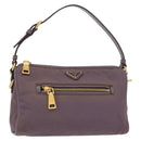 PRADA Shoulder Bag Nylon Gold Purple Auth 156015-1