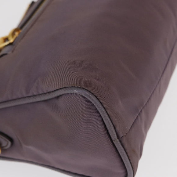 PRADA Shoulder Bag Nylon Gold Purple Auth 156015