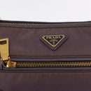 PRADA Shoulder Bag Nylon Gold Purple Auth 156015-18