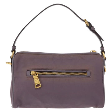 PRADA Shoulder Bag Nylon Gold Purple Auth 156015 - 0