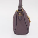 PRADA Shoulder Bag Nylon Gold Purple Auth 156015-3