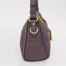PRADA Shoulder Bag Nylon Gold Purple Auth 156015-4