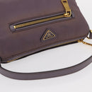 PRADA Shoulder Bag Nylon Gold Purple Auth 156015-6